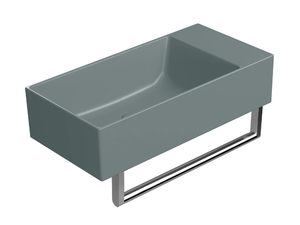 COLOR ELEMENTS 50X25 - Rectangular ceramic washbasin with towel rail _ GSI ceramica